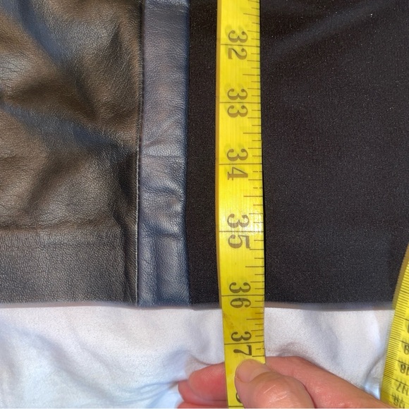 J. Crew Long Sleeved Black Dress with Black and Navy Leather Front 00 - Picture 12 of 12